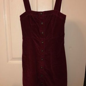 red velvet button up dress